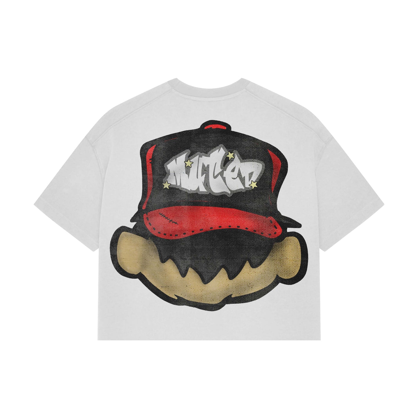 “MUTED PERSONALITIES WHITE +RED TEE”
